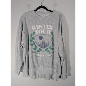 Aerie Womens Grey‎ The Chill Cozy Graphic Crew Neck Sweatshirt Sz M Streetwear
